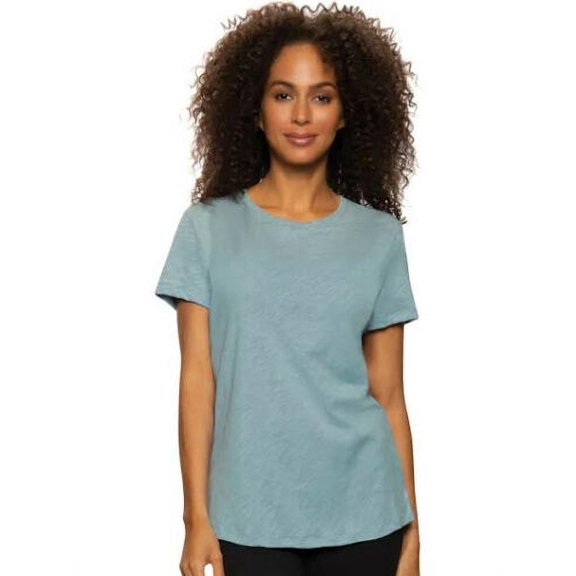 Felina Ladies' Slub Crew Tee Soft & Lightweight Crewneck T-Shirt, Lead Medium
