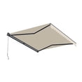 thumbnail image 3 of Semi-Cassette Motorized LED Luxury Patio Awning - 12 x 10 Ft - Ivory Cream - Moroccan Collection, 3 of 8