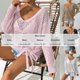 thumbnail image 3 of Neewe Women Summer Knit Vest Cap Sleeve Crochet Tops Hollow Out Cover Up Tank Top Pullover Beach Vacation Clothes, 3 of 7
