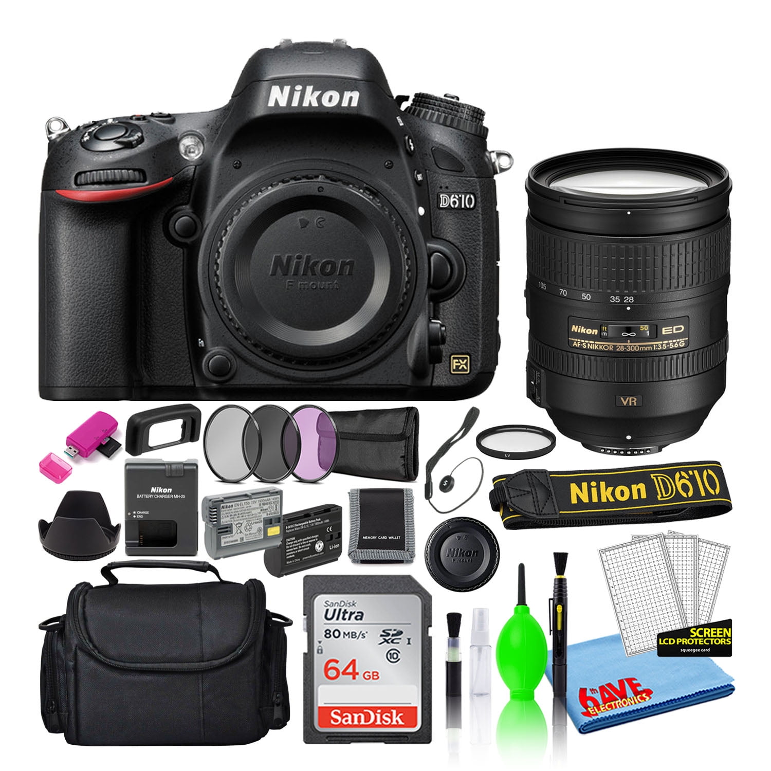 ☆撮影数3万回以下☆Nikon D610　元箱付セット Nikon D610 24.3MP DSLR FX-Format Digital Camera with 28-300mm VR
