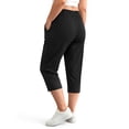 thumbnail image 4 of WellSize Plus Size Capri Pants for Women High Waisted Split Casual Lounge Pants With Pockets Summer Lightweight Cropped Pants, 4 of 7