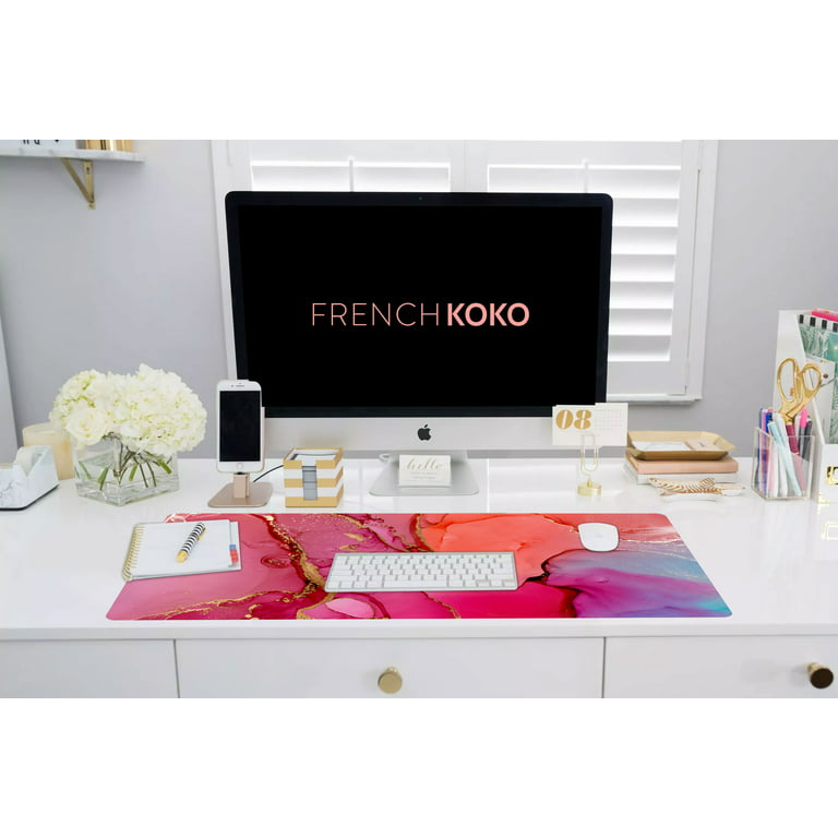  French Koko Large Mouse Pad, Long Desk Mat Keyboard