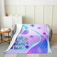 thumbnail image 2 of Mermaid Tail Blanket,Kids Fish Scales Throw Blanket Baby 30x40,Girly Shell Starfish Fleece Blanket Ocean Life Sea Animal Bed Blanket Filler Pastel Teal Purple Blue Kawaii Princess Bedroom Decor, 2 of 5