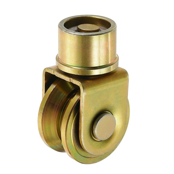 Uxcell 1.9 Inch Sliding Gate Wheels, 1Pack 360-Degree Rotational V Groove Caster, Gold