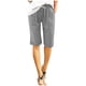 thumbnail image 1 of Pantalones Cortos de Sueño para Mujeres Suave Color Sólido Capris, Cordón de Cintura Elástica con Bolsillos para Pijamas de Salón, 1 of 7