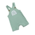 thumbnail image 2 of Xingqing Summer Newborn Baby Girls Boys Rompers 6 Colors Rainbow Printed Strap Sleeveless Button Jumpsuits, 2 of 7