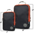 thumbnail image 4 of Compression Packing Cubes for Travel - Luggage and Backpack Organizer Packaging Cubes for Clothes (Grey and Orange, 3 Piece Set), 4 of 6