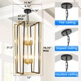 thumbnail image 5 of LovingAHome 8-Light Black Gold Farmhouse Chandelier, Industrial Geometric Hanging Pendant Light for Living Room Foyer, 5 of 8