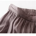 thumbnail image 5 of Women's Linen Long Skirt Summer Elasticized High Waist Bohemian Long Skirt Vintage Elasticized High Waist Pleated A-Line Flared Halter Skirt Ndbuld ,Purple,L, 5 of 5