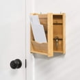thumbnail image 4 of Linen Store Bamboo 2 Tier Mail and Key Holder, Decorative Wall Mounted Key and Mail Rack Organizer Door in Door and Letter Sorter Holder for Entryway, Kitchen, Mudroom, Home Office Organization, 4 of 6