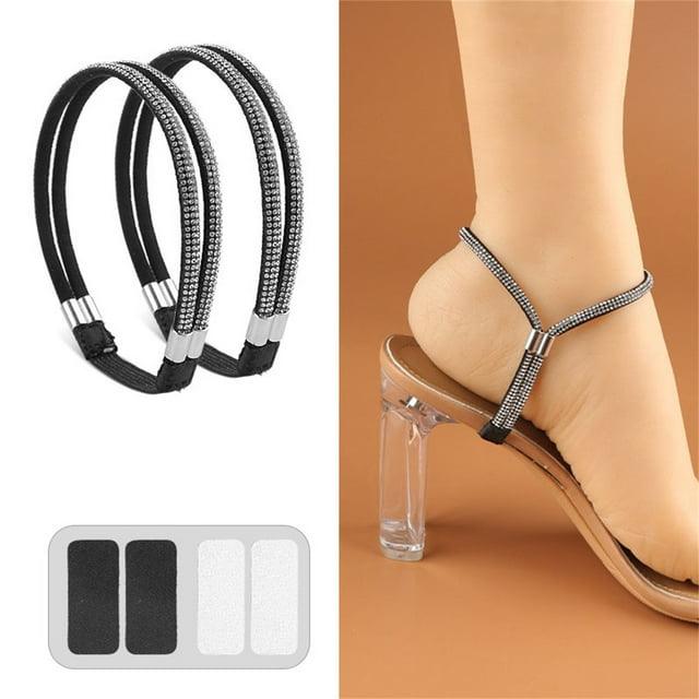 Strass pour Chaussures, Talons Hauts Élastiques, Sangles de Chaussures Wabulaires, Talons Hauts Élastiques avec Strass, Sangles Amples