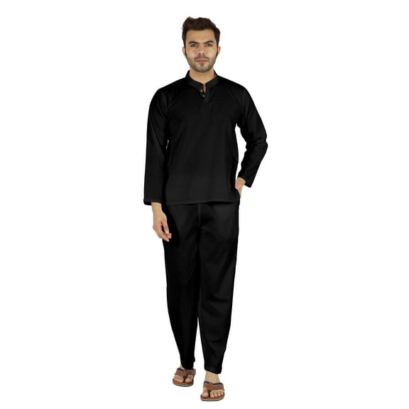 Inkmeso SolidNightwearSet For Men's Short Sleeve Pjs Loungewear Sets Soft Cotton Designer Sleepwear