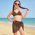 thumbnail image 2 of Hessimy Girls Swimsuit Two Pieces Bikini Set Ruffle Bathing Suits Flounced Tankini Swimwear,Ruffle Trim（Coffee,11-12 Years), 2 of 7