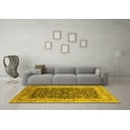 thumbnail image 3 of Ahgly Company Machine Washable Indoor Square Oriental Yellow Industrial Area Rugs, 7' Square, 3 of 4