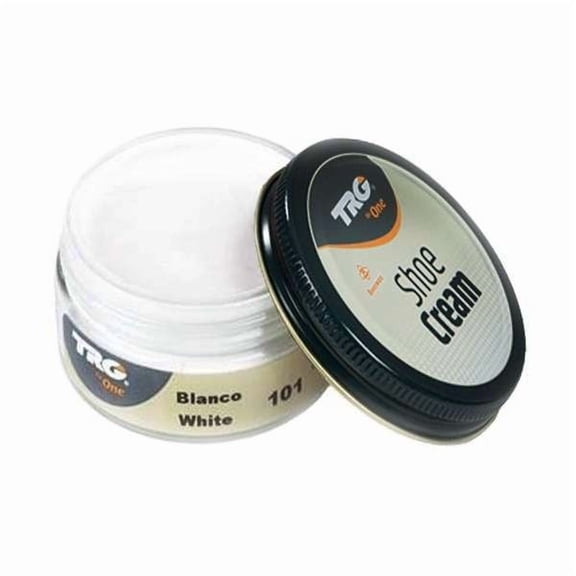 TRG White Shoe cream with beeswax, one of the best shoe polishes that nourishes, maintains, shines and enhances the color of leather shoes and leather boots.