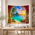 thumbnail image 5 of Floral Garden Tropical with Paradise Grand Weathered Stone, Mystical Fantasy for Space Lovers, Galaxy Room Decor, Mother'S Day Gift, Tapestry Wall Hanging for Bedroom and Dorm, 5 of 7