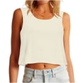 thumbnail image 3 of Feancey Women's Crop Tank Tops Loose Fit Sleeveless T-Shirts Solid Color Casual Workout Tank Top Dressy Trendy Going Out Tee Tops Beige L, 3 of 7