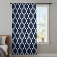 thumbnail image 4 of Navy Blue Morocco Pattern Sheer Curtains 45 Inches Long, White Moroccan Geometric Art Light Filering Curtains, Breathable Simi Curtain Privacy Drapes for Kitchen Bathroom Small Window Treatment, 4 of 9