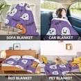 thumbnail image 2 of Yayeee Throw Blanket for Couch Soft Warm 60" x 80" Sofa Chair Bed Decoration, Halloween Ghosts Purple, 2 of 7