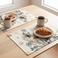 thumbnail image 3 of REGALWOVEN Farmhouse Placemats Set of 6 Linen Placemats for Dining Table Decor Indoor Outdoor Washable Kitchen Table Mat Wipe Clean Flowers A 18*12in, 3 of 5
