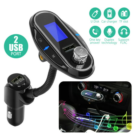 TSV Bluetooth Car Kit FM Transmitter Wireless Radio Adapter MP3 Player USB Charger for iPhone Android Cellphone Tablet (Best Iphone 4s Fm Transmitter Charger)