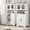 White, variant on AOILE Farmhouse Bathroom Storage Cabinet with Glass Doors & Adjustable Shelves, Freestanding Kitchen Pantry Cabinet
