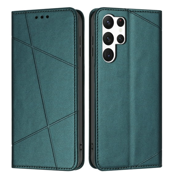 Decase Wallet Case for Samsung Galaxy S23 Ultra with Credit Card Holder,PU Leather Folio Flip Kickstand Protective Shockproof Cover for Galaxy S23 Ultra Phone Case,Green