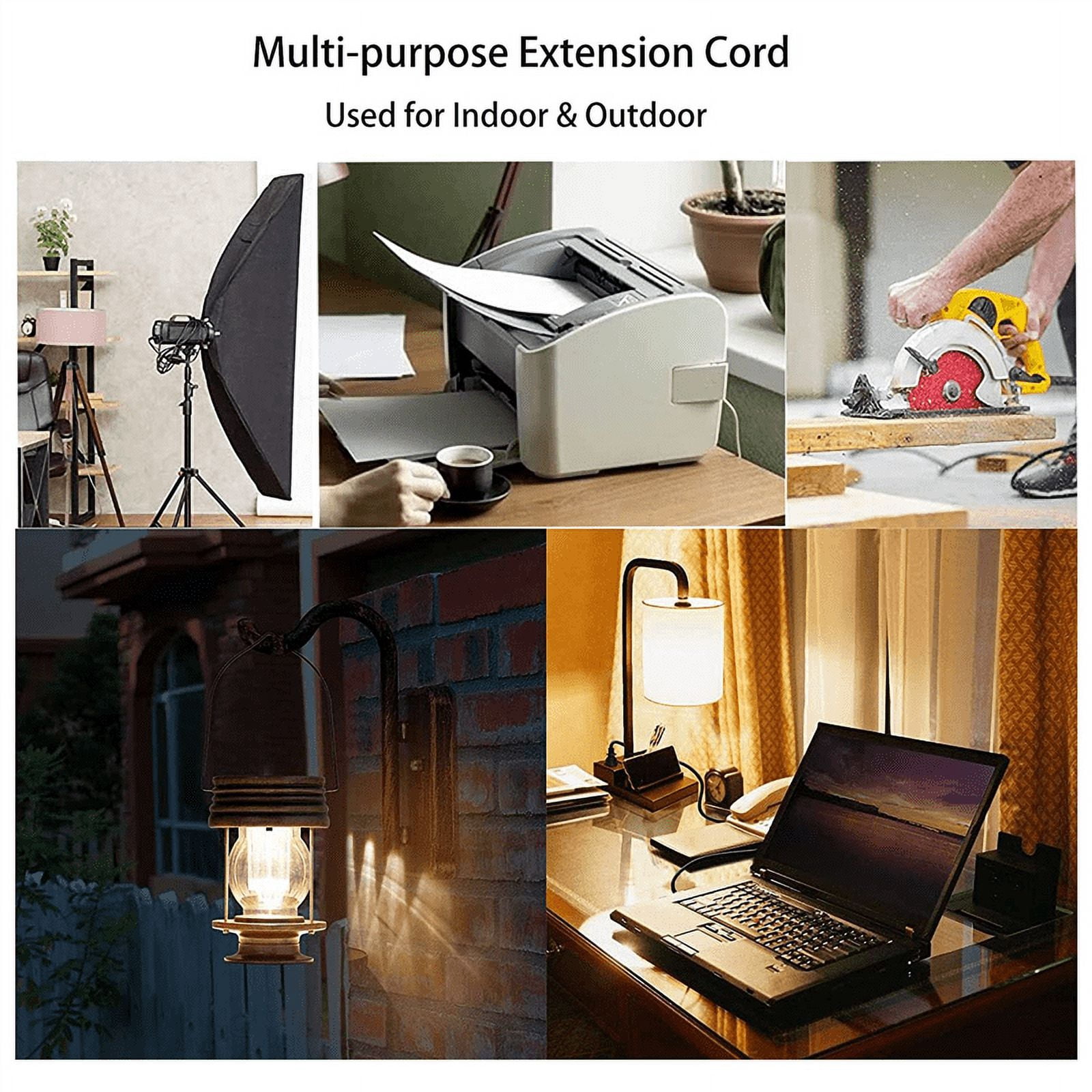 3 Prong Extension Cord with Waterproof Switch, 1875W Heavy Duty Extension Cord with Switch, 14AWG 1.5FT, 1 Pack US Plug