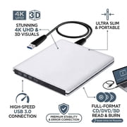 Ultra Slim External 4K Blu-Ray Drive - USB3.0 3D Blu-Ray Burner Writer Reader CD/DVD Player