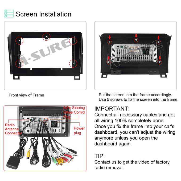 ASC Audio Dash Kit & Wire Harness For 2003-2007 Toyota Tundra & Sequoia