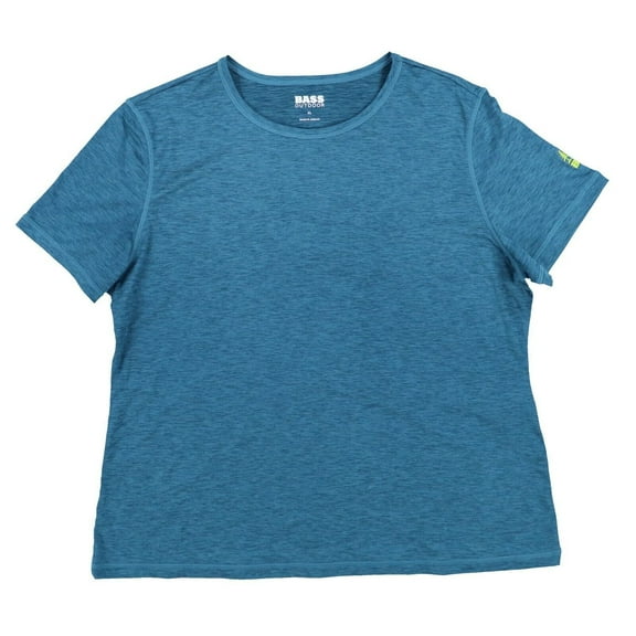 Bass Outdoor Womens T-Shirt Cross Performance Crew Neck Short Sleeve Blue Xl New