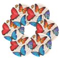 thumbnail image 7 of Yayeee 6 PCS Drink Coasters with Holder Set Woven Absorbent Round Tabletop Hot Pad, Butterfly, 7 of 7