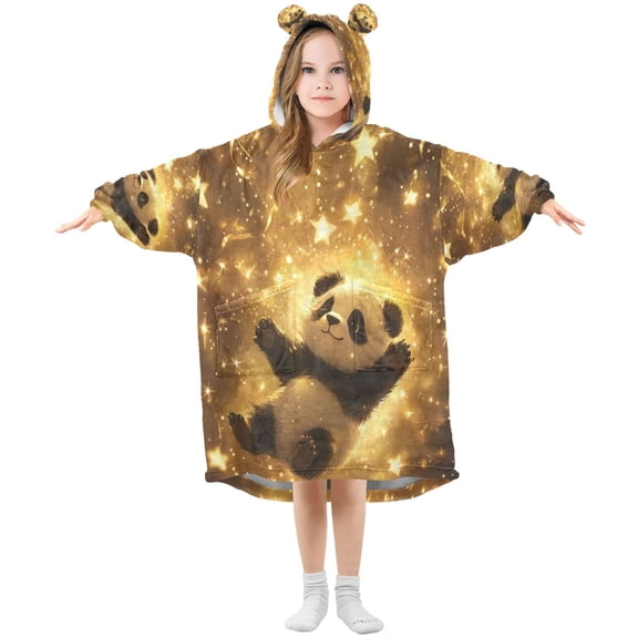 BZSMCE Wearable Blanket Hoodie Fashion Starry Panda Dreams Home Wear