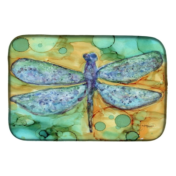 Abstract Dragonfly Dish Drying Mat