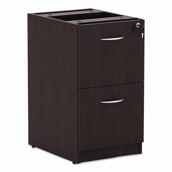 Alera 2 Drawers Vertical Lockable Filing Cabinet, Espresso