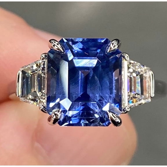 Natural Blue Sapphire 925 Sterling Silver Ring,Engagemant Ring, Birthstone Rings for Women, Gift For Her