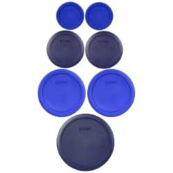 Pyrex Food Storage Plastic Replacement Lid Set (Cobalt Blue Dark Blue)