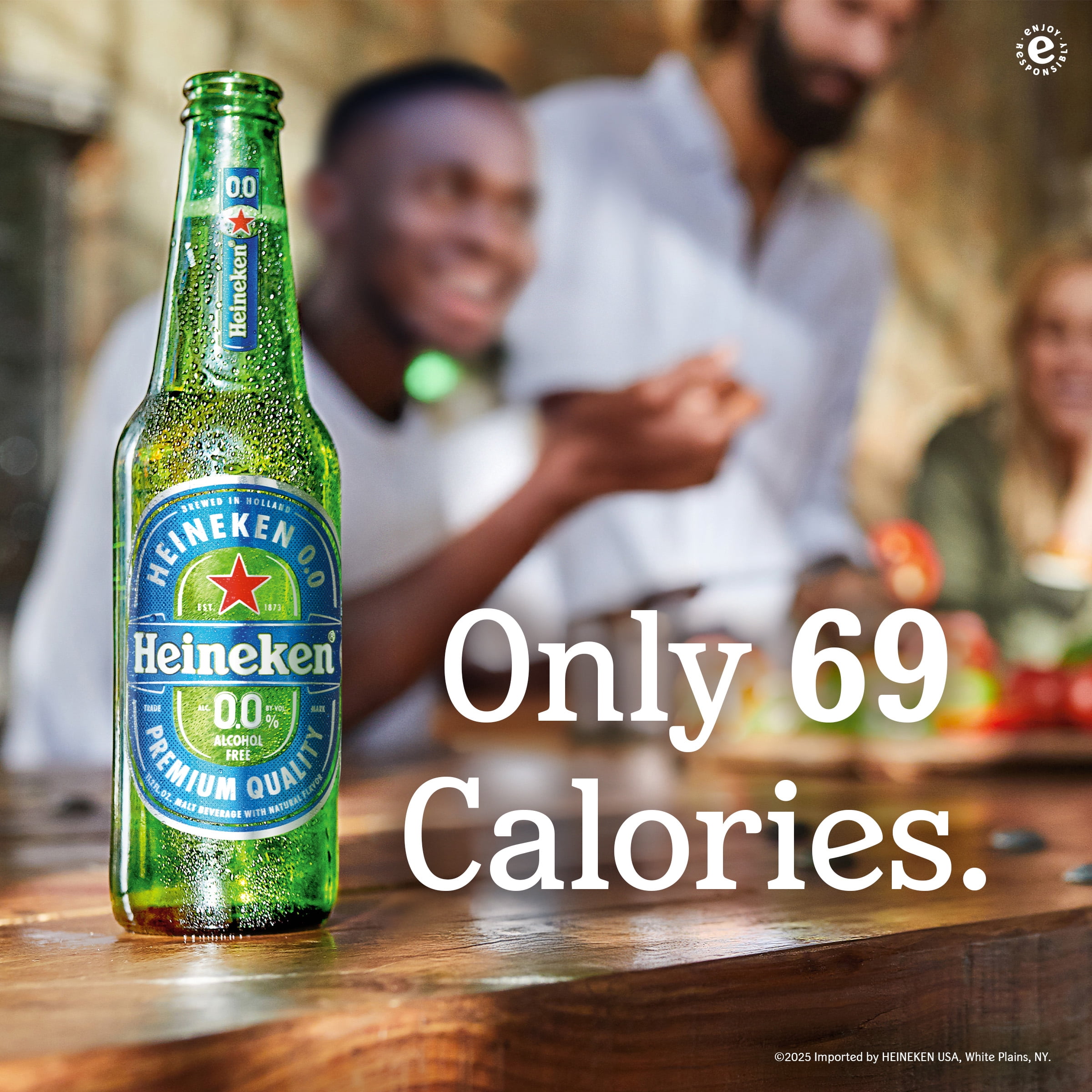 Heineken 0.0 Non-Alcoholic Netherlands Import Lager Beer, 6 pack, 11.2 fl oz Bottles, 0.0% ABV