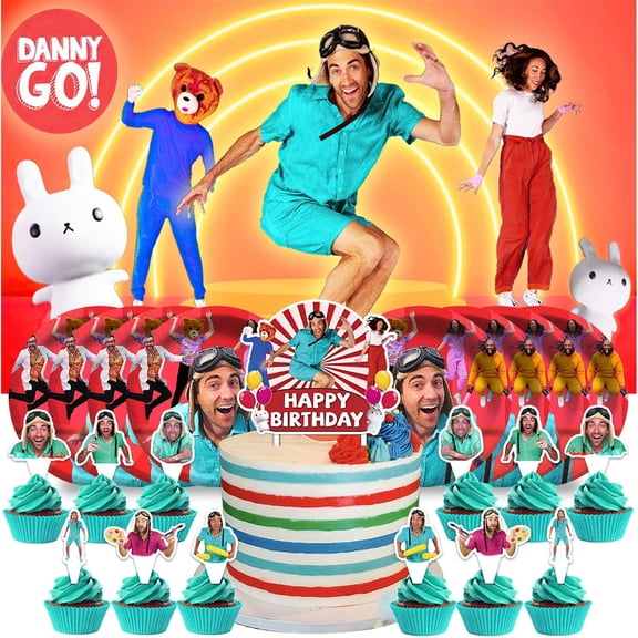 GoDanny Birthday Supplies Plates Decorations Decor Backdrop Banner Cake Topper Fans