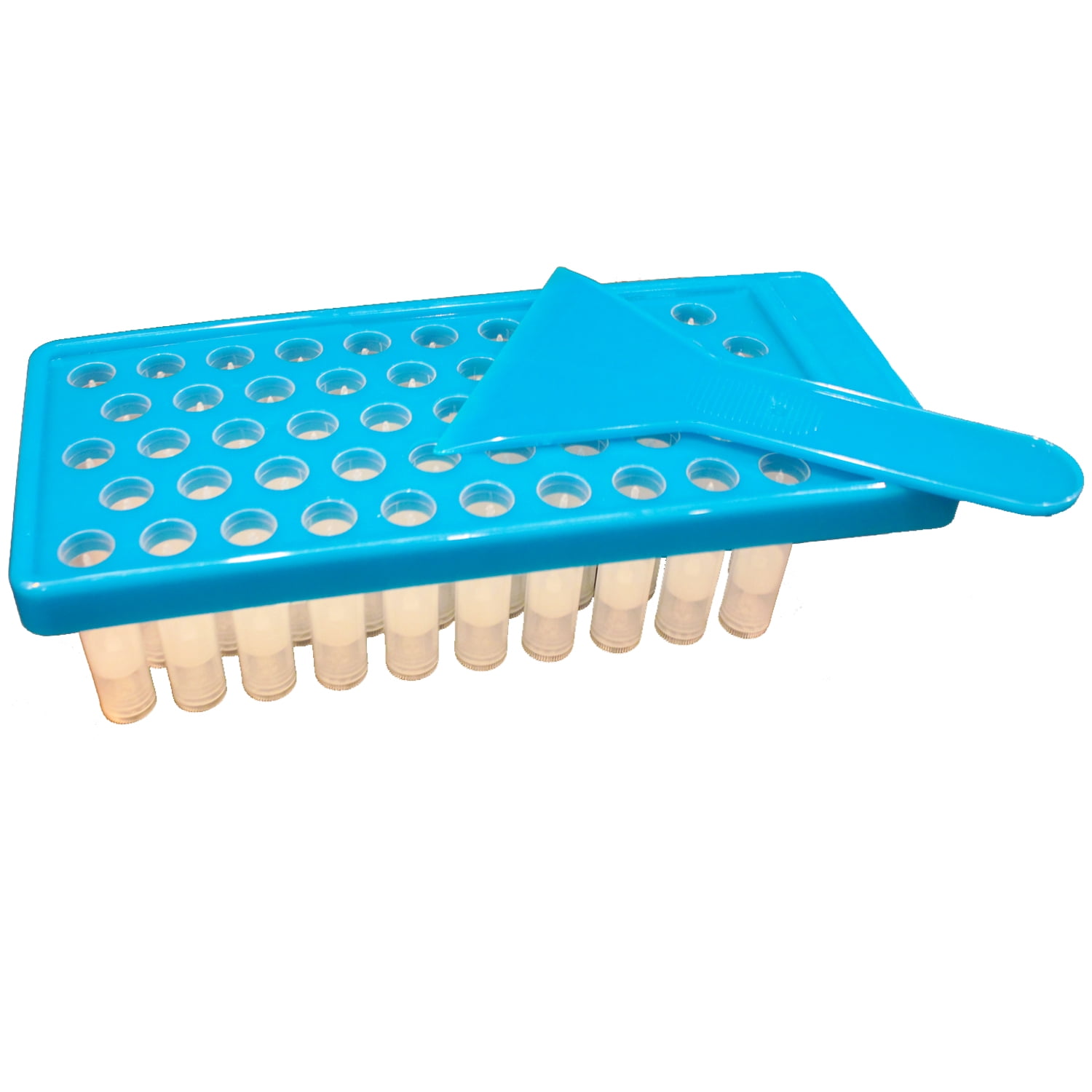 Lip Balm Container Kit with Fill Tray and Spatula, Made in the USA, Includes 50 Clear Lip Balm Containers (0.15 oz each) BPA Free by Mary Tylor Naturals
