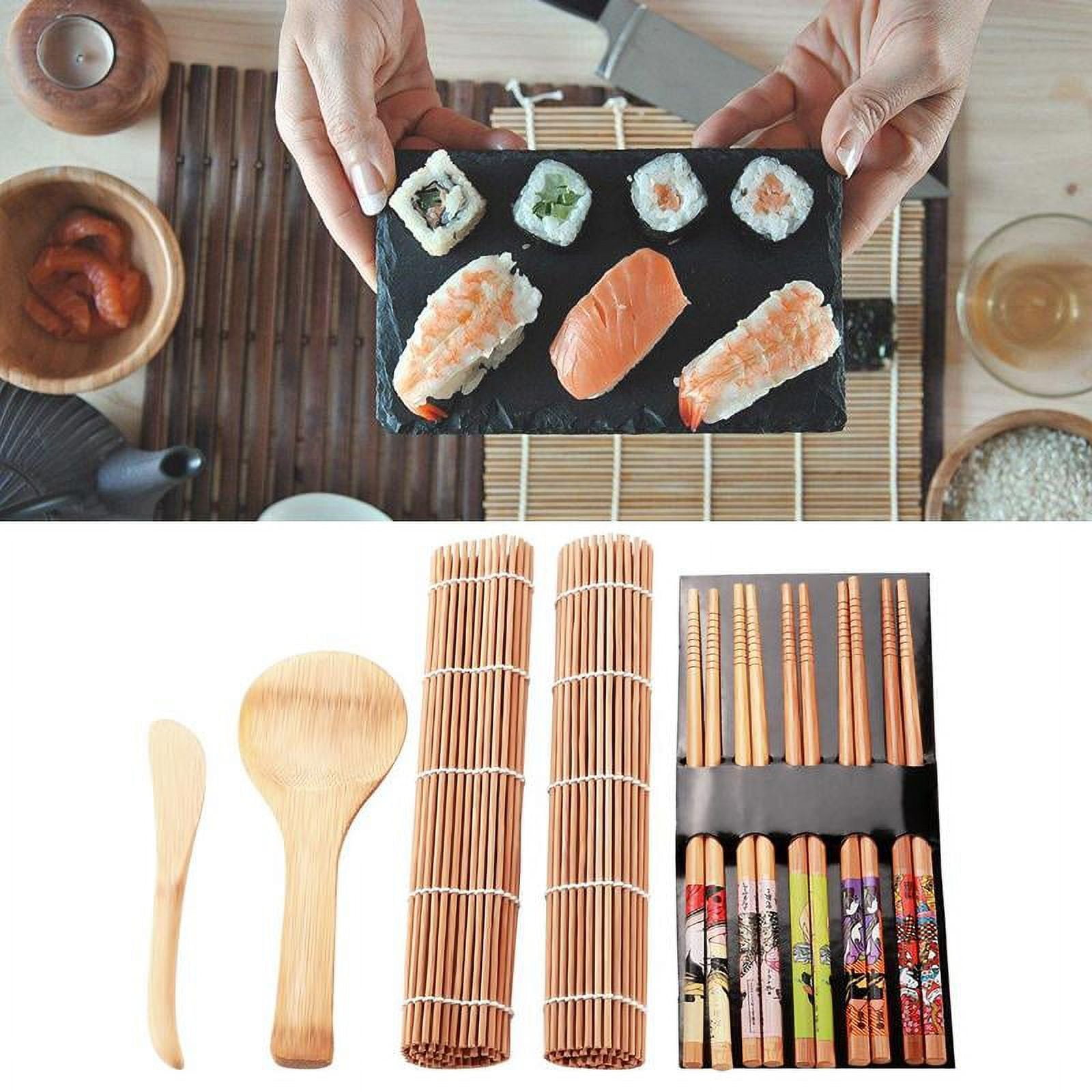 GAWIRO Sushi Making Kit 13 Pieces Pro Sushi Kit Chef's sushi Knife with  Sushi Cutting Mold-Avocado Slicer-Basting Brush-Spatula & Serving Fork  Perfect
