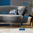 thumbnail image 5 of Sofa, Velvet, Grey Gray, Modern Contemporary Urban Design, Living Lounge Room Hotel Lobby Hospitality, 5 of 8