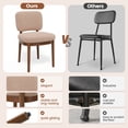 thumbnail image 3 of ClinQ Dining Chairs Set of 2, Boucle Upholstered Seat with Wood Legs and Curved Back, Modern Accent Seating for Kitchen, Dining Room, Khaki, 3 of 6