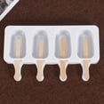 thumbnail image 3 of Molde para paletas, Molde de silicona para paletas heladas Hecho a mano Molde para barra de helado/chocolate Ovalado con 50 piezas Palitos de madera San Valentín de verano-Blanco brillar Hogar, 3 of 4