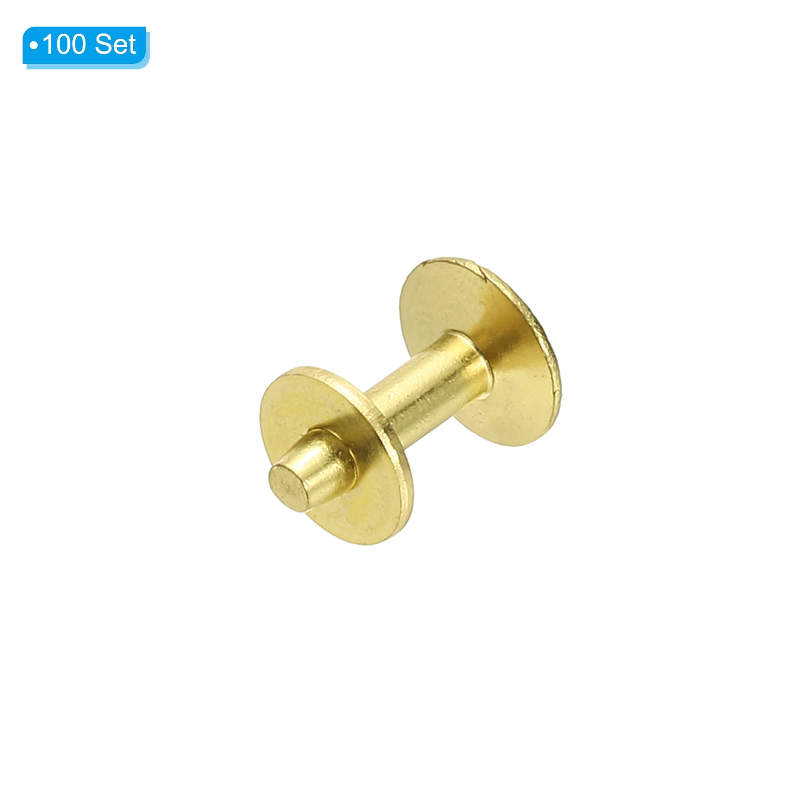 10x3.3x12mm Studs for Clothing, 100 Sets Spikes for Clothes Studs and Spikes Leather Rivets Burrs Brass Fastener Metal Screw Posts for Leather Jacket Crafting Crafts Fabric