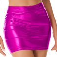 thumbnail image 4 of Minifalda de charol metálico brillante para mujer, vestido para fiesta de baile, ropa para discoteca Rave, falda trasera con cremallera, traje de baile en barra, vestido Sexy, 4 of 5