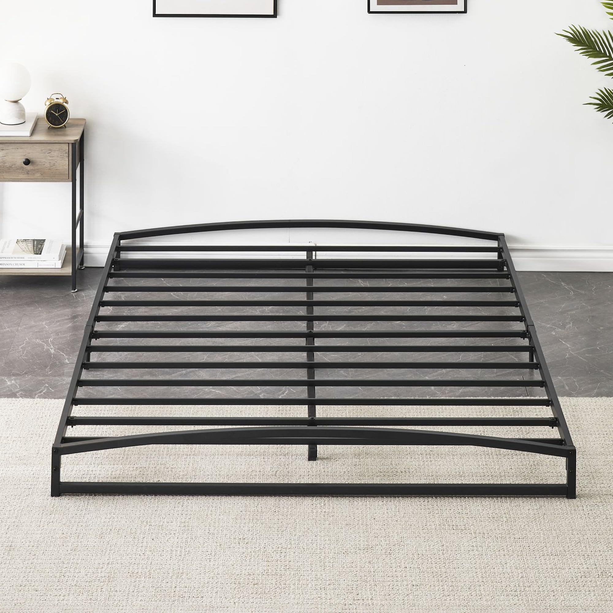 Ataucjin Low Bed Frame Full Size Heavy Duty Metal Twin Bed Frame Queen Size Platform Bed Frame King Bed Frame Mattress Foundation With Steel Slat Support No Box Spring Needed