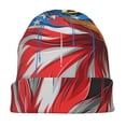 thumbnail image 7 of Xecao Eagle Head With American Flag Print Beanie Knitted Hat for Men Women, Winter Fashion Knit Cuffed Caps Unisex, 7 of 7