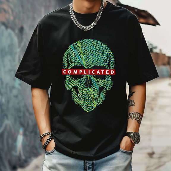 Men's T Shirt Round Neck Patterned Tee Summer New Sports Shirt Vintage Style Gift for Friends XS