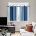 thumbnail image 5 of Navy Blue Ombre Stripe Kitchen Curtains Short 45 Inch Length, Farmhouse Simple Striped Grommet Top Bedroom Living Room Curtains, Light Filtering Cafe Curtain Drapes 2 Panels Set 84''x45'', 5 of 9